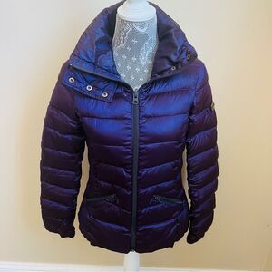 Bernardo Metallic Purple Hooded Puffer Jacket Sz XS